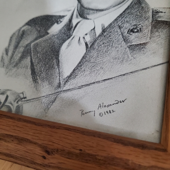 Vintage Tyrone Power Graphite Sketch Print by Penny Alexander - Picture 2 of 2